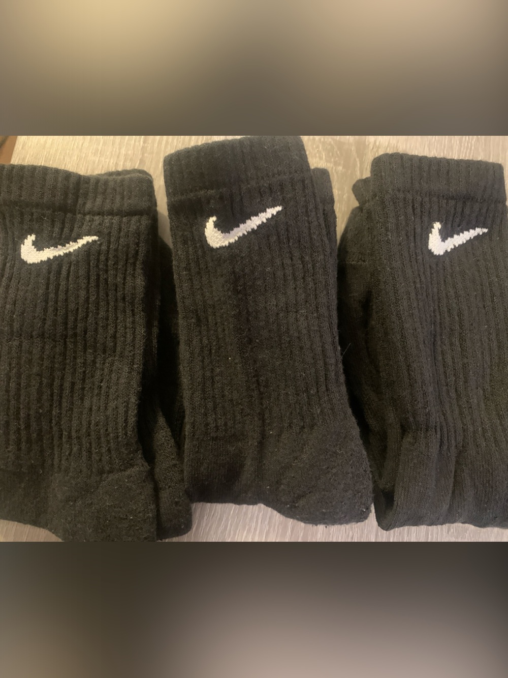 Nike Black Crew Socks with White Swoosh - 3 Pack Boys